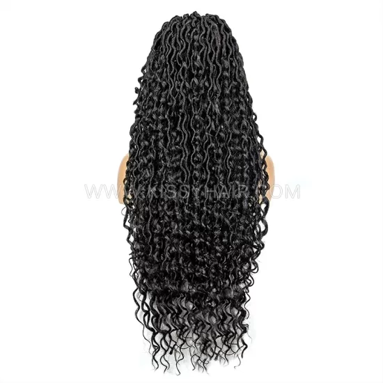 Boho Goddess Gypsy Locs Braided Wig With Curly Ends Full Lace 36 Inches