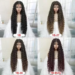 Boho Goddess Gypsy Locs Braided Wig With Curly Ends Full Lace 36 Inches