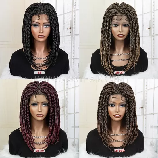 Perruque Bob Tressée avec Nattes Box Braids Full Lace