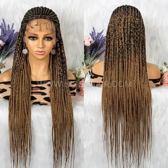 Cornrow Box Braids Braided Wig 13x7 Lace 32 Inches