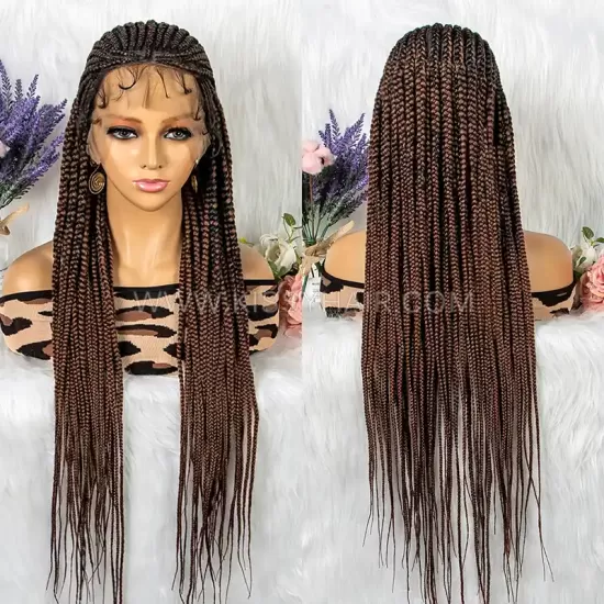 Cornrow Box Braids Braided Wig 13x7 Lace 32 Inches