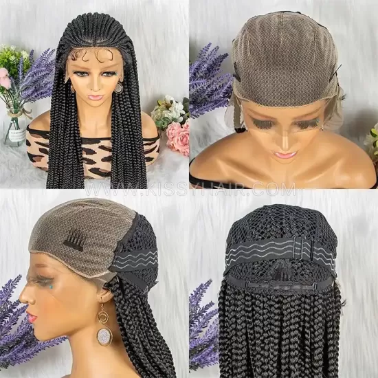 Cornrow Box Braids Braided Wig 13x7 Lace 32 Inches