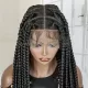 Perruque Tressée avec Micro Nattes Box Braids et Raie Croisée Full Lace 36 Inches