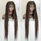 Perruque Tressée avec Micro Nattes Box Braids et Raie Croisée Full Lace 36 Inches