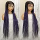 Perruque Tressée avec Micro Nattes Box Braids et Raie Croisée Full Lace 36 Inches