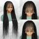 Fulani Cornrow Box Braids Braided Wig 13x7 Lace 32 Inches