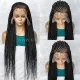 Fulani Cornrow Box Braids Braided Wig 13x7 Lace 32 Inches