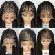 Fulani Cornrow Box Braids Braided Wig 13x7 Lace 32 Inches