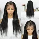 Fulani Cornrow Box Braids Braided Wig With Rings 13x5 Lace 26 Inches