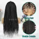 Fulani Cornrow Box Braids Braided Wig With Rings 13x5 Lace 26 Inches