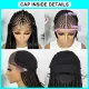 Fulani Cornrow Box Braids Braided Wig With Rings 13x5 Lace 26 Inches