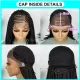 Fulani Cornrow Micro Box Braids Braided Bob Wig 13x4 Lace