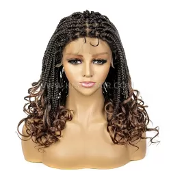 Goddess Box Braided Wig With Loose Ends 9x6 Lace