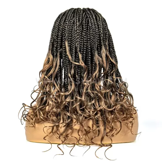 Peruca Trançada com Box Braids Deusa com Pontas Soltas Laço Frontal 9x6