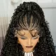 Goddess Cornrow Braided Curly Wig With Ponytail Full Lace 24 Inches