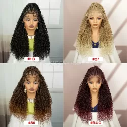 Goddess Cornrow Braided Curly Wig With Ponytail Full Lace 24 Inches