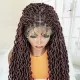 Peruca Trançada com Gypsy Locs Deusa com Pontas Onduladas Laço Frontal 9x6 36 Polegadas