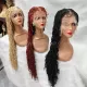 Perruque Tressée Sans Nœuds avec Micro Nattes Box Braids Ondulées Full Lace 32 Inches