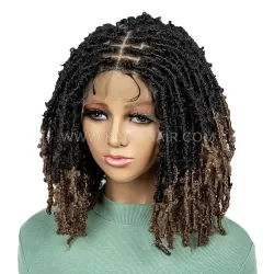 Knotless Butterfly Locs Bob Braided Wig 9x6 Lace 