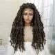 Knotless Butterfly Locs Braided Wig Full Lace 24 Inches