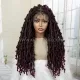 Knotless Butterfly Locs Braided Wig Full Lace 24 Inches