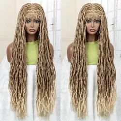 Knotless Butterfly Locs Braided Wig Full Lace 36 Inches