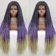 Knotless Micro Box Braids Braided Wig 9x6 Lace 36 Inches