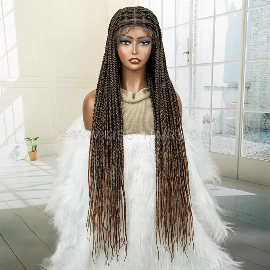 Knotless Micro Box Braids Braided Wig Full Lace 36 Inches