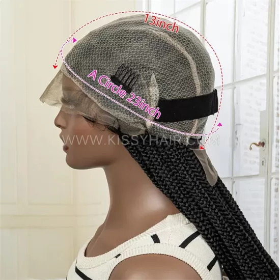 Knotless Micro Box Braids Braided Wig Full Lace 36 Inches