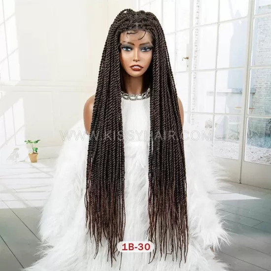 Knotless Senegalese Twist Braided Wig Full Lace 36 Inches