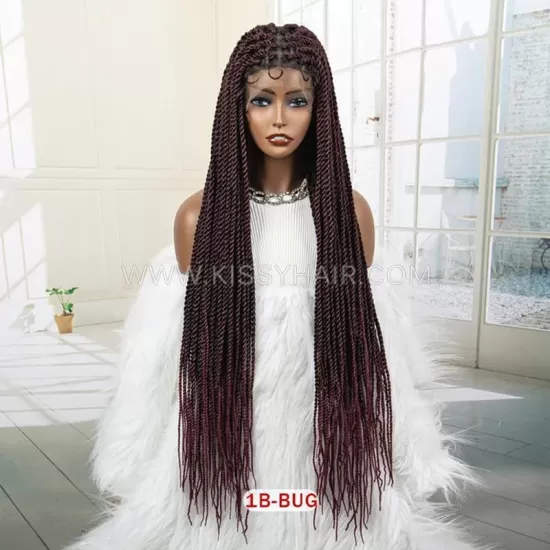 Knotless Senegalese Twist Braided Wig Full Lace 36 Inches