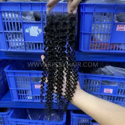 4x4 HD/ Transparent Lace Closure Jerry Curly 