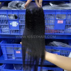 4x4 HD/ Transparent Lace Closure Kinky Straight