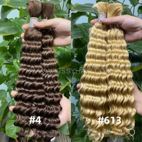 Cheveux humains vierges colorés en vrac pour tresses