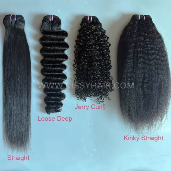 Different Textures 4-Bundle Raw Indian Hair Sample Pack