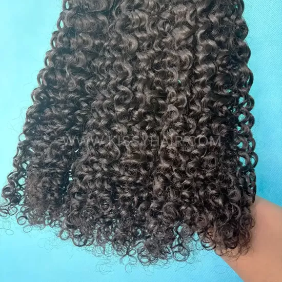 Fios de Cabelo Filipino Cru Cacheado Estilo Jerry Curl em Pacote