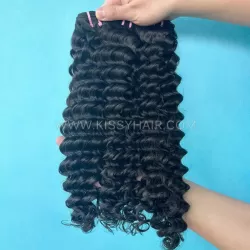 9A Raw Indian Hair Weave Bundle Deep Wave 