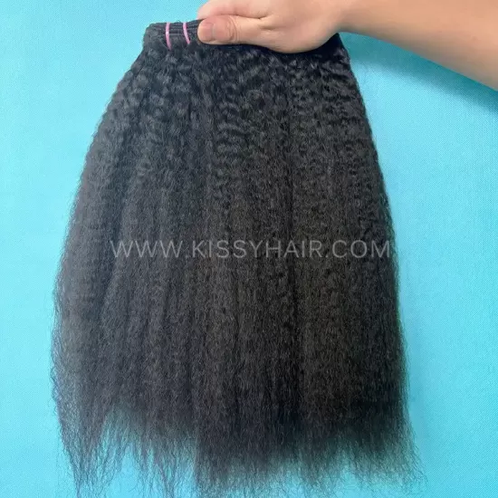 Fios de Cabelo Indiano Cru Liso Afropuff em Pacotes