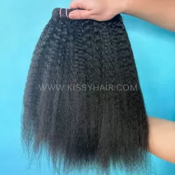 9A Raw Indian Hair Weave Bundle Kinky Straight