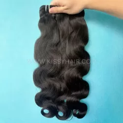 10A Extensions de cheveux laotiens bruts ondulés naturels