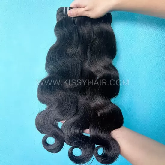 Extensions de cheveux laotiens bruts ondulés naturels