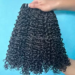 10A Extensions de cheveux laotiens bruts bouclés en tire-bouchon