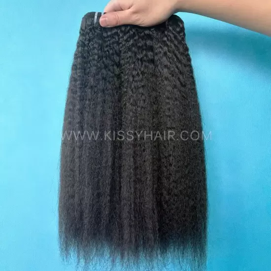 Raw Lao Hair Weave Bundle Kinky Straight