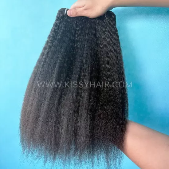 Raw Lao Hair Weave Bundle Kinky Straight