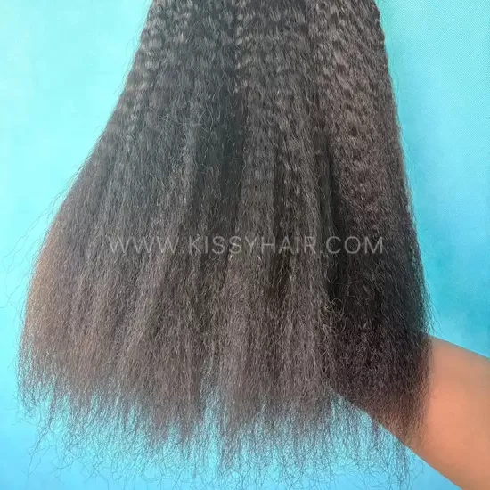 Raw Lao Hair Weave Bundle Kinky Straight