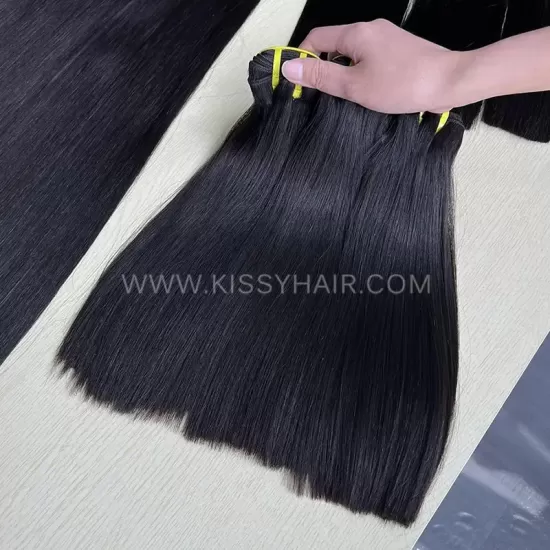 Raw Double Drawn Hair Weave Bundle Bone Straight