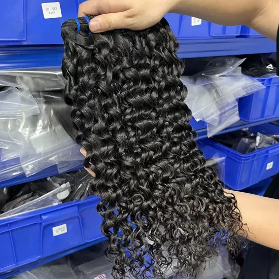 Pacote de trama de cabelo indiano cru onda de água