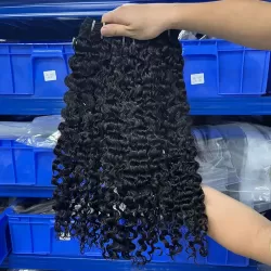 10A Tissage de cheveux bruts laotien bouclés bohème