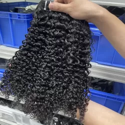 10A Raw Lao Hair Weave Bundle Jerry Curly 