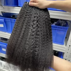 10A Raw Lao Hair Weaves Bundles Kinky Straight